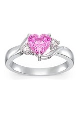 nice itsy-bitsy heart October baby birthstone ring